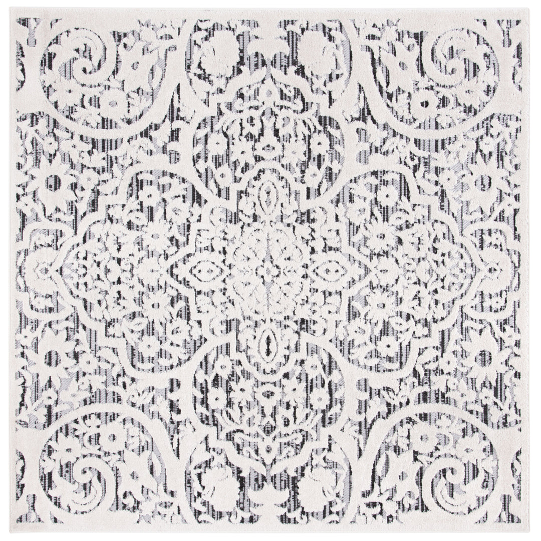 SAFAVIEH Outdoor CBN656A Cabana Collection Ivory / Grey Rug Image 5