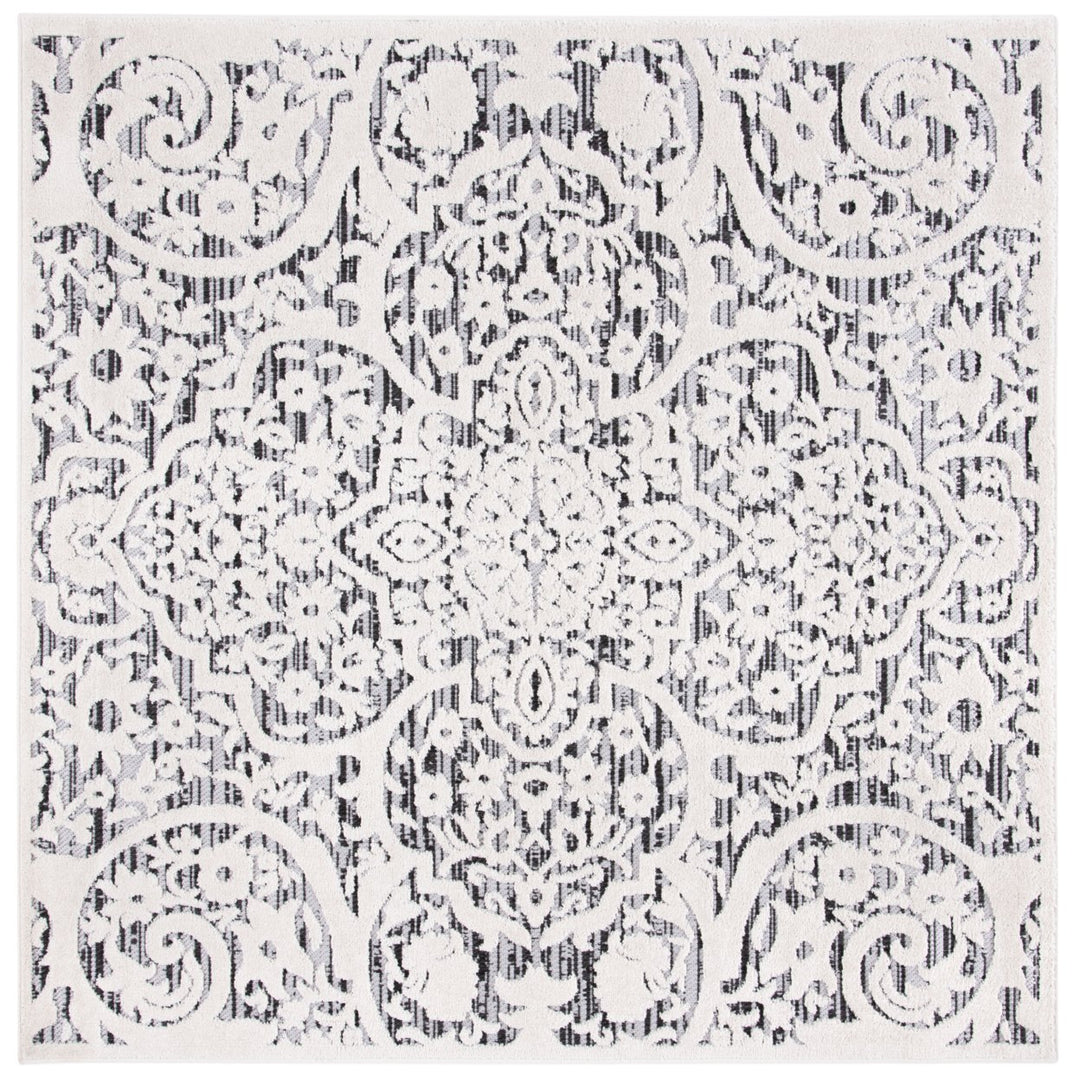 SAFAVIEH Outdoor CBN656A Cabana Collection Ivory / Grey Rug Image 1