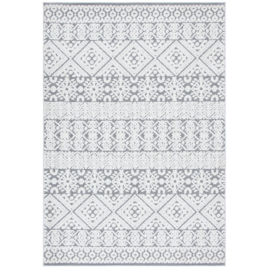 SAFAVIEH Outdoor CBN654A Cabana Collection Ivory / Grey Rug Image 1