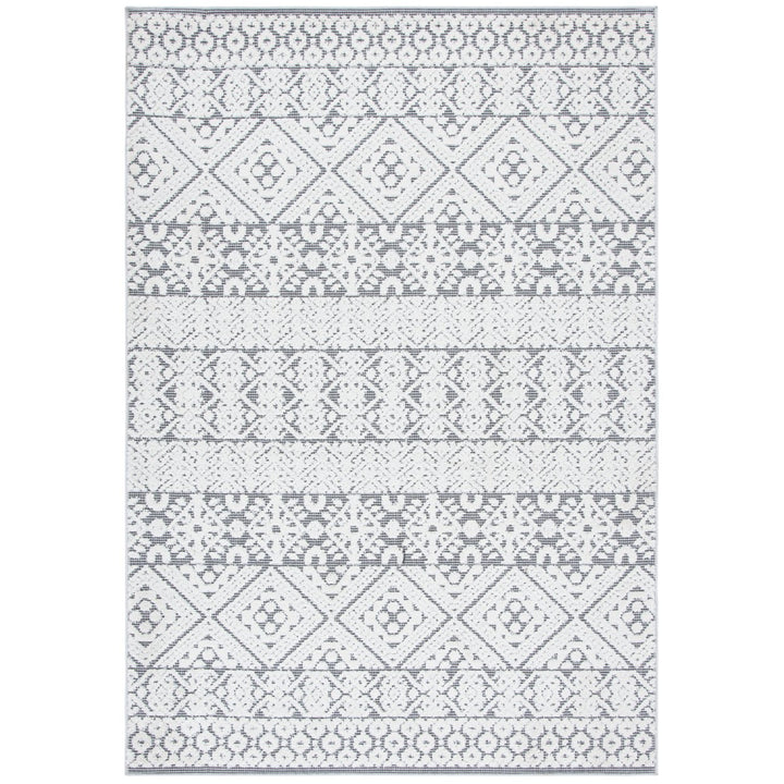 SAFAVIEH Outdoor CBN654A Cabana Collection Ivory / Grey Rug Image 1