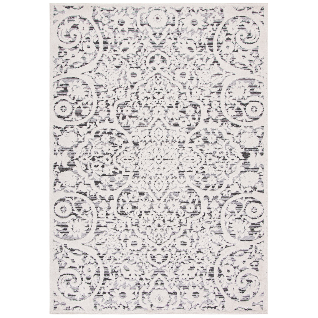 SAFAVIEH Outdoor CBN656A Cabana Collection Ivory / Grey Rug Image 7