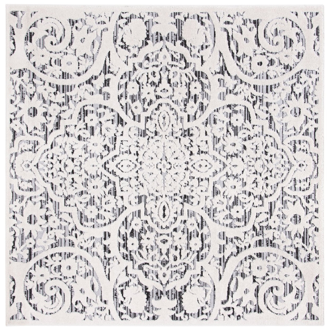 SAFAVIEH Outdoor CBN656A Cabana Collection Ivory / Grey Rug Image 8