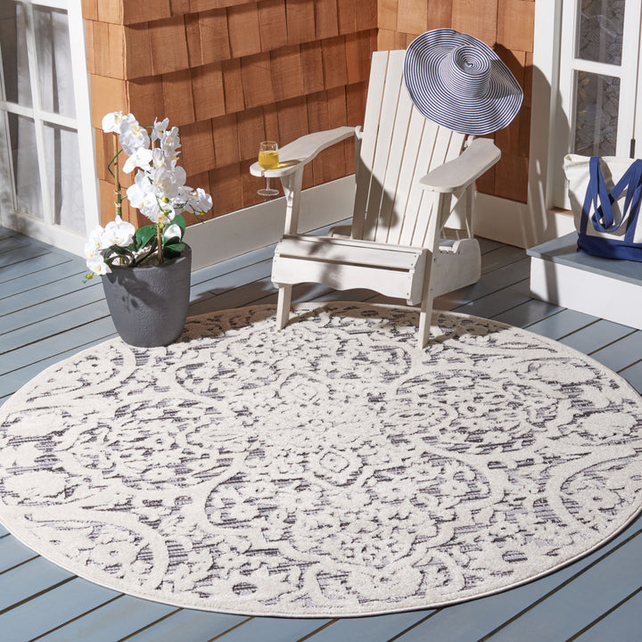 SAFAVIEH Outdoor CBN656A Cabana Collection Ivory / Grey Rug Image 11