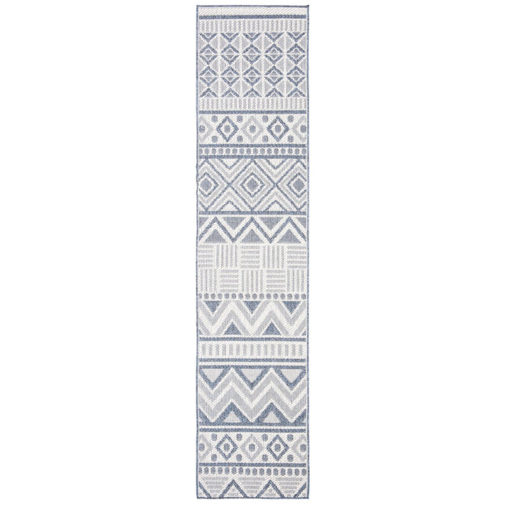 SAFAVIEH Outdoor BMU818A Bermuda Collection Cream / Navy Rug Image 1