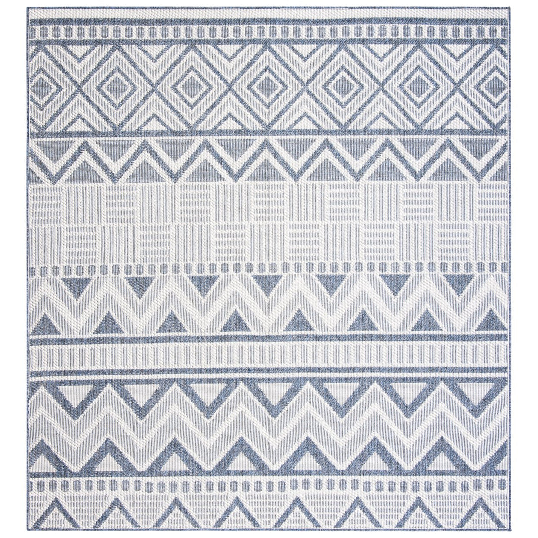 SAFAVIEH Outdoor BMU818A Bermuda Collection Cream / Navy Rug Image 1