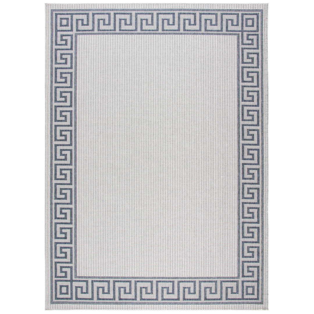 SAFAVIEH Outdoor BMU820A Bermuda Collection Ivory / Blue Rug Image 4