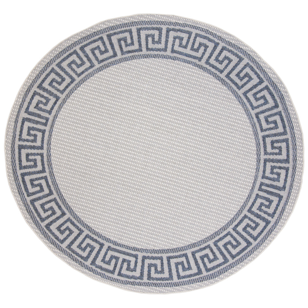 SAFAVIEH Outdoor BMU820A Bermuda Collection Ivory / Blue Rug Image 5