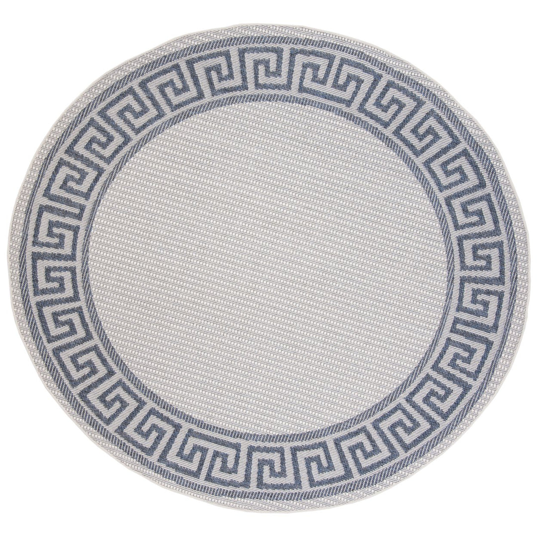 SAFAVIEH Outdoor BMU820A Bermuda Collection Ivory / Blue Rug Image 1