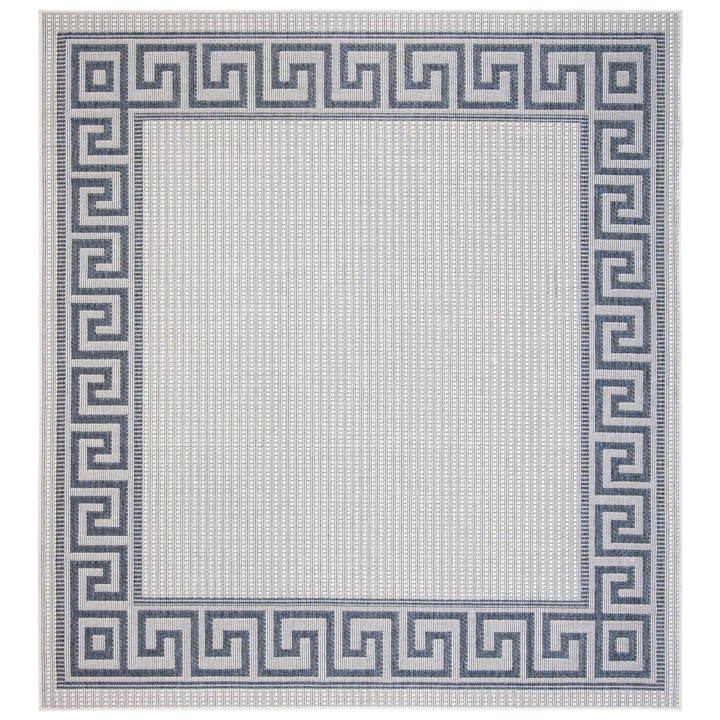 SAFAVIEH Outdoor BMU820A Bermuda Collection Ivory / Blue Rug Image 1