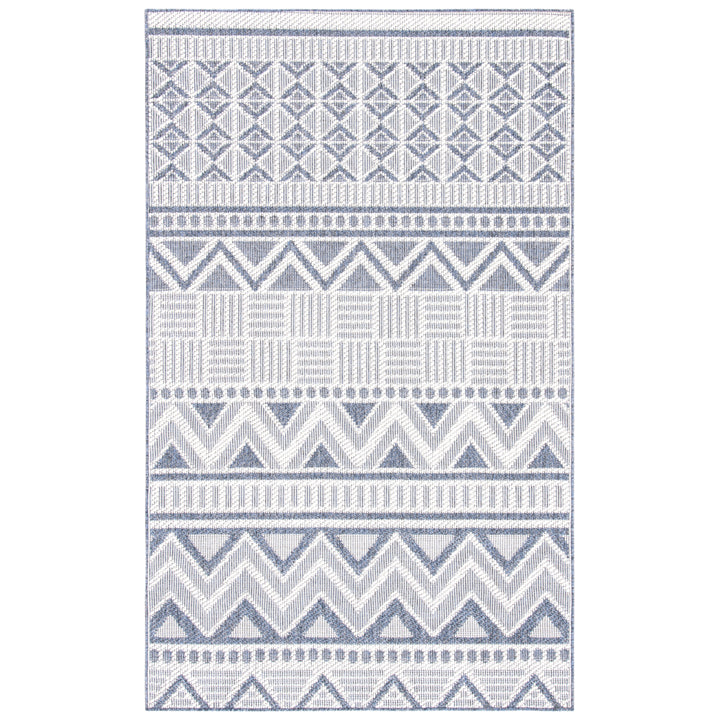 SAFAVIEH Outdoor BMU818A Bermuda Collection Cream / Navy Rug Image 1