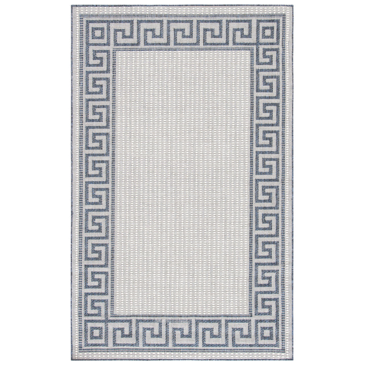 SAFAVIEH Outdoor BMU820A Bermuda Collection Ivory / Blue Rug Image 9