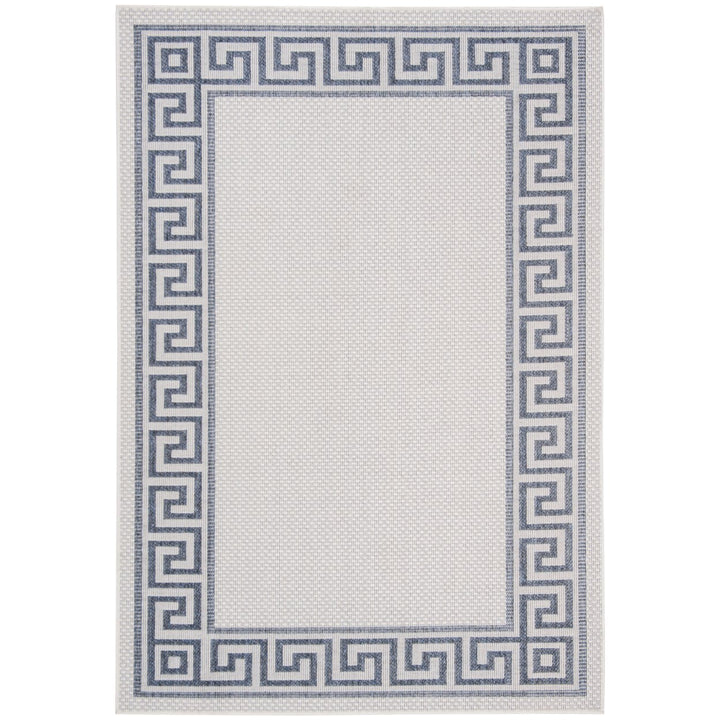SAFAVIEH Outdoor BMU820A Bermuda Collection Ivory / Blue Rug Image 10