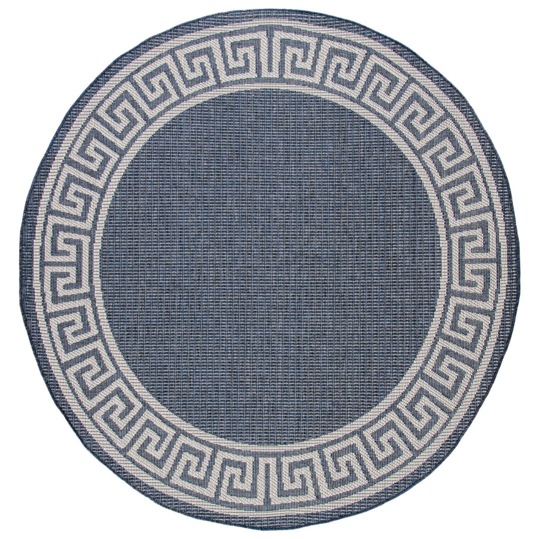 SAFAVIEH Indoor Outdoor BMU820M Bermuda Dark Blue / Ivory Rug Image 1