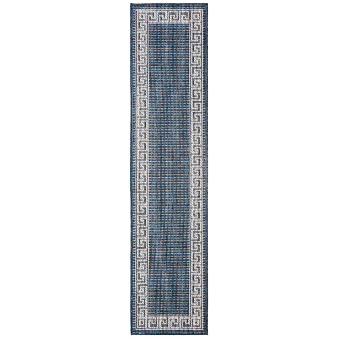 SAFAVIEH Indoor Outdoor BMU820M Bermuda Dark Blue / Ivory Rug Image 1