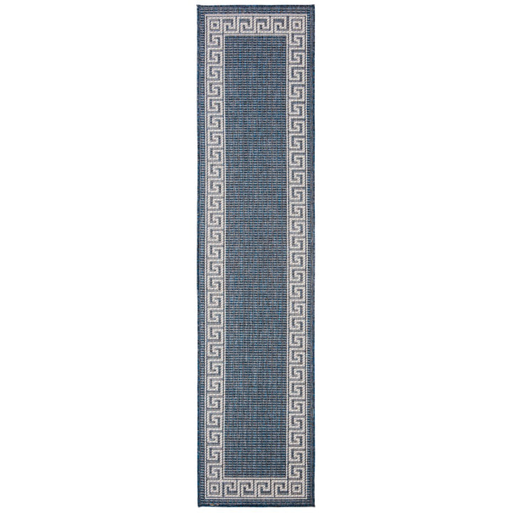 SAFAVIEH Indoor Outdoor BMU820M Bermuda Dark Blue / Ivory Rug Image 1