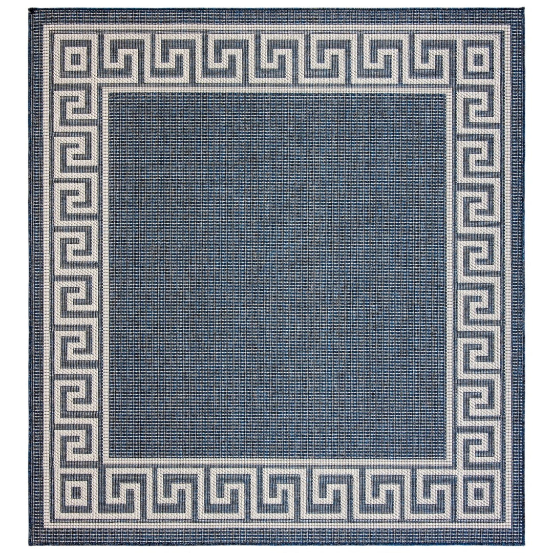 SAFAVIEH Indoor Outdoor BMU820M Bermuda Dark Blue / Ivory Rug Image 1