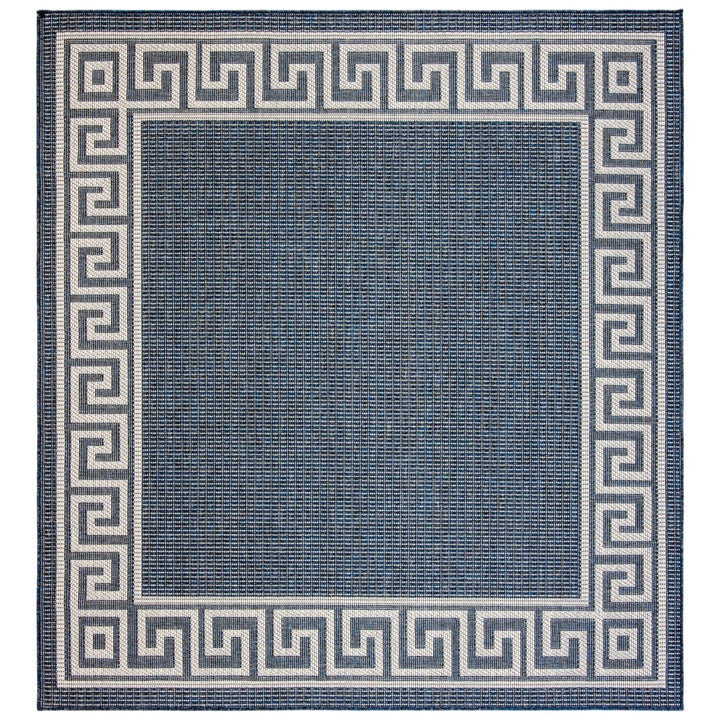 SAFAVIEH Indoor Outdoor BMU820M Bermuda Dark Blue / Ivory Rug Image 1