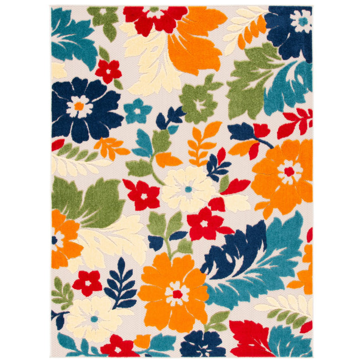 SAFAVIEH Outdoor CBN308A Cabana Collection Ivory / Orange Rug Image 1