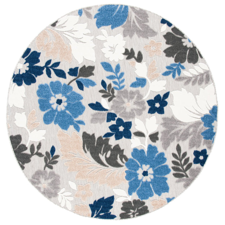 SAFAVIEH Outdoor CBN308F Cabana Collection Grey / Blue Rug Image 5