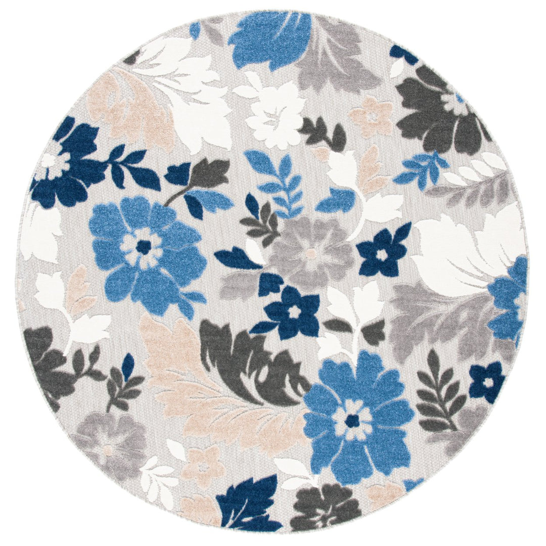 SAFAVIEH Outdoor CBN308F Cabana Collection Grey / Blue Rug Image 1