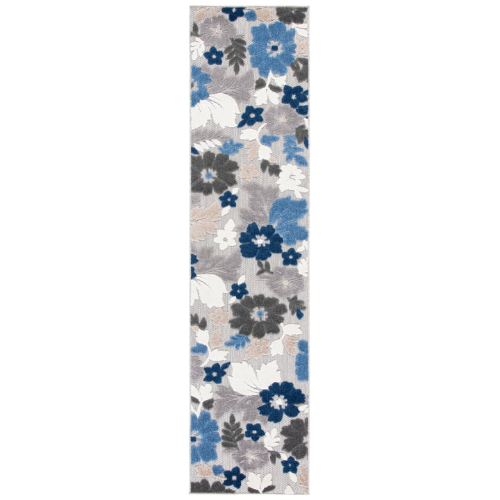 SAFAVIEH Outdoor CBN308F Cabana Collection Grey / Blue Rug Image 1