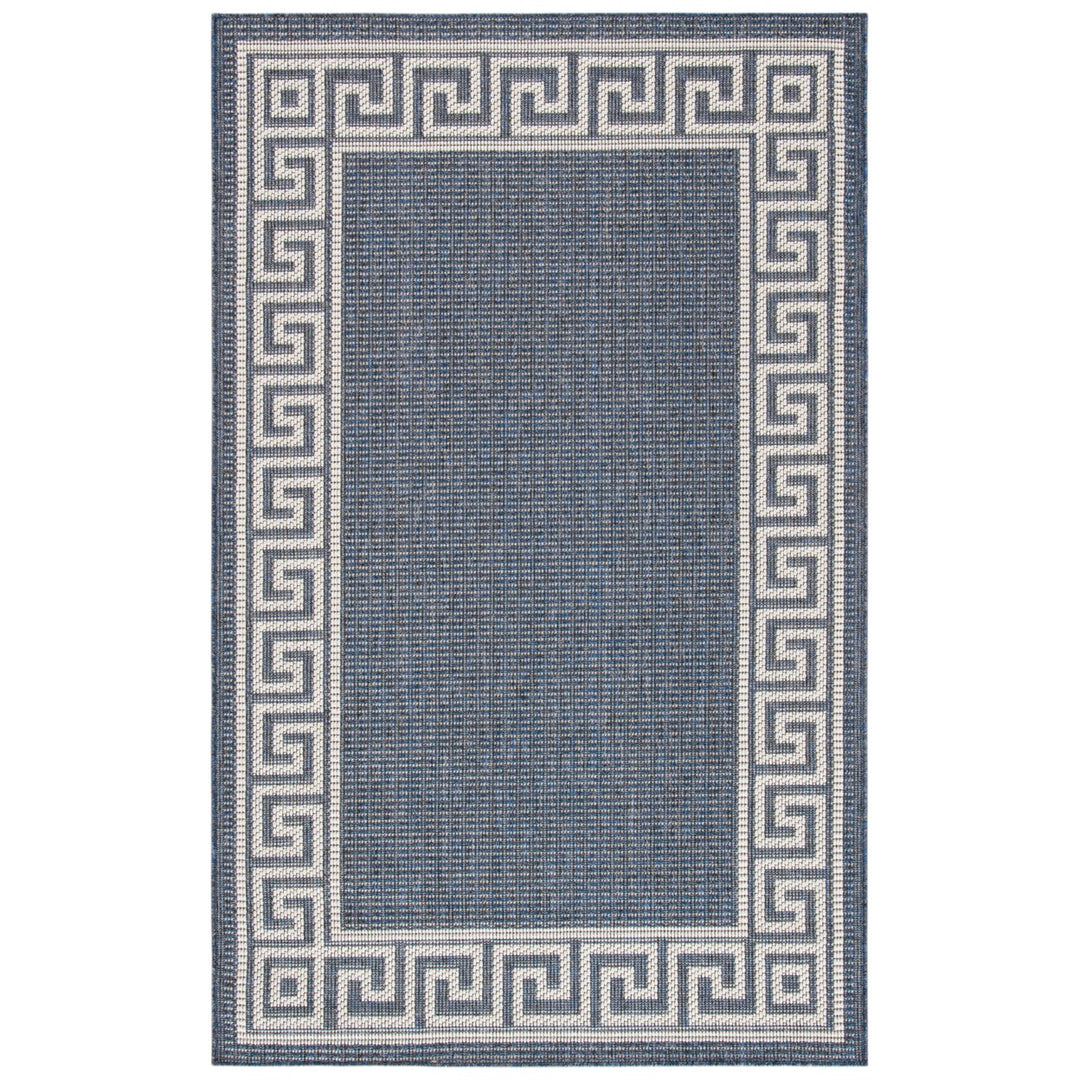 SAFAVIEH Indoor Outdoor BMU820M Bermuda Dark Blue / Ivory Rug Image 1