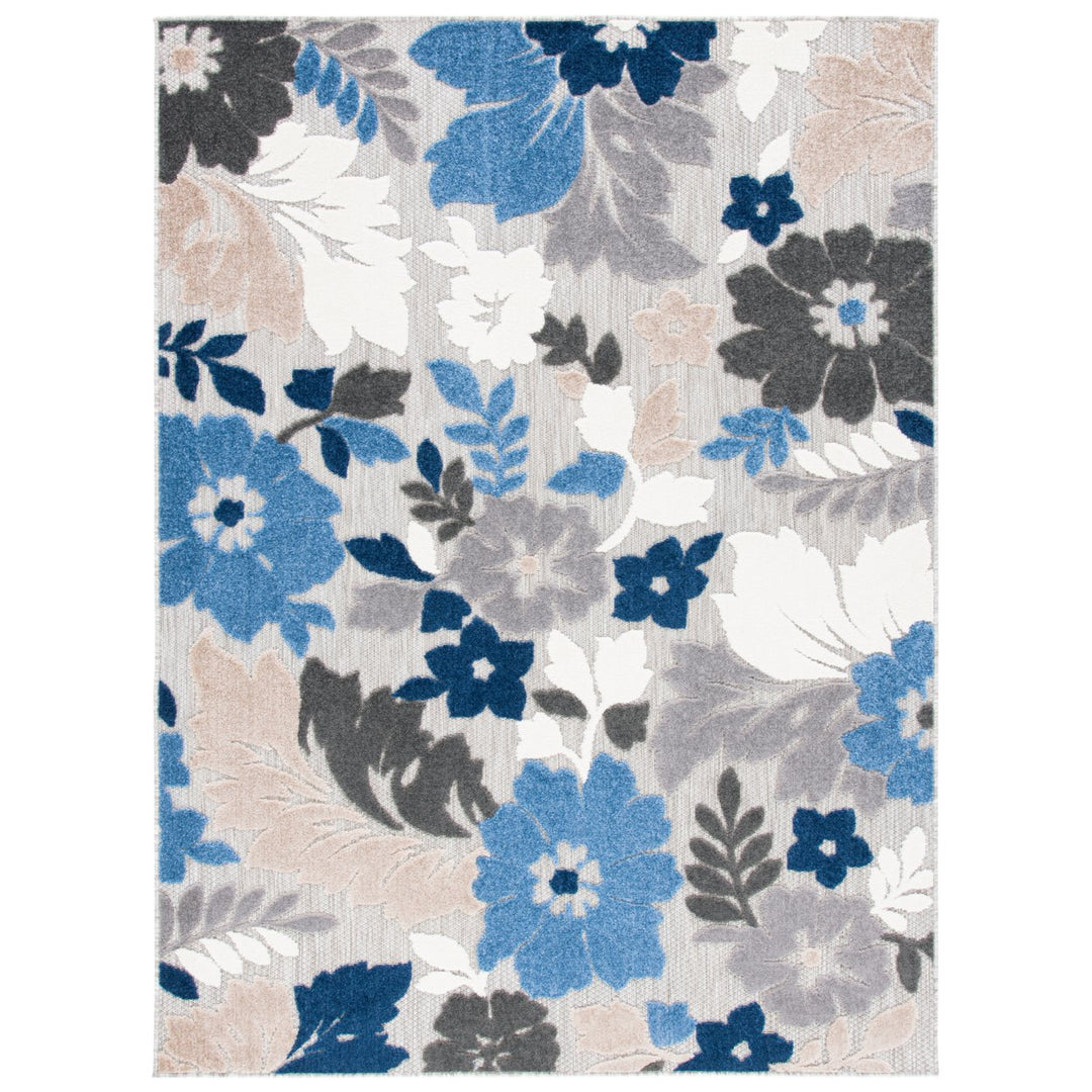 SAFAVIEH Outdoor CBN308F Cabana Collection Grey / Blue Rug Image 1