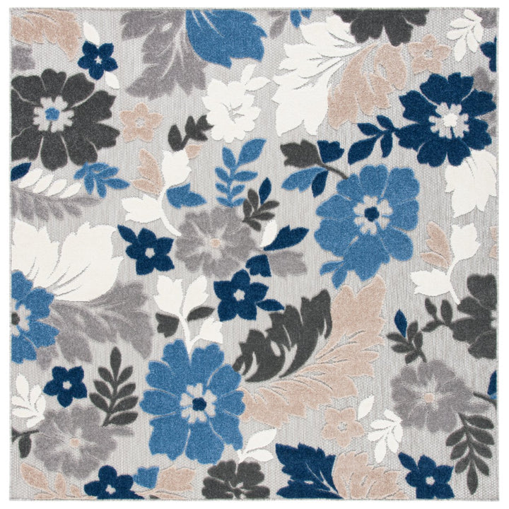 SAFAVIEH Outdoor CBN308F Cabana Collection Grey / Blue Rug Image 11
