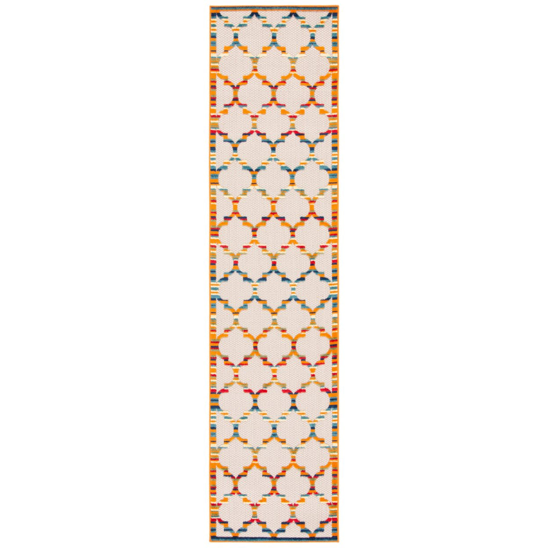 SAFAVIEH Outdoor CBN333A Cabana Collection Ivory / Orange Rug Image 1