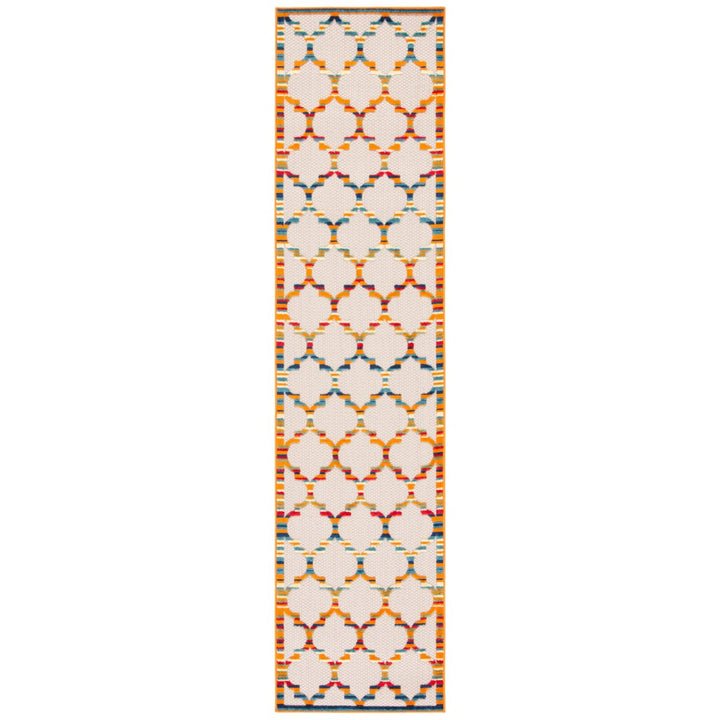 SAFAVIEH Outdoor CBN333A Cabana Collection Ivory / Orange Rug Image 1