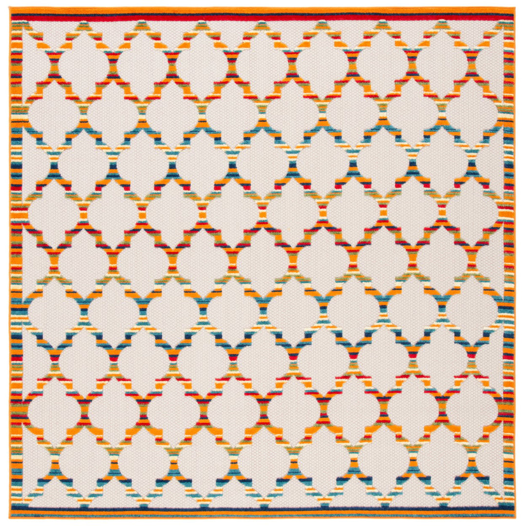 SAFAVIEH Outdoor CBN333A Cabana Collection Ivory / Orange Rug Image 1