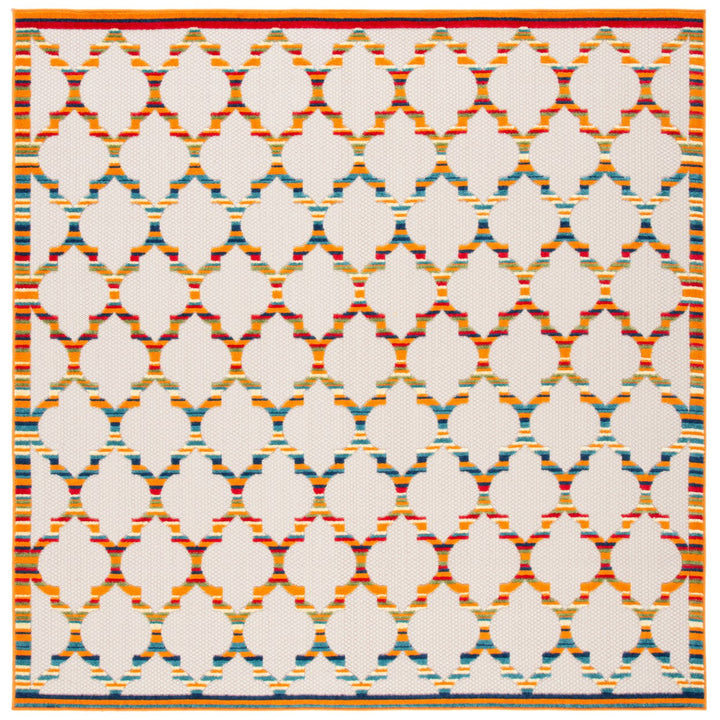 SAFAVIEH Outdoor CBN333A Cabana Collection Ivory / Orange Rug Image 1