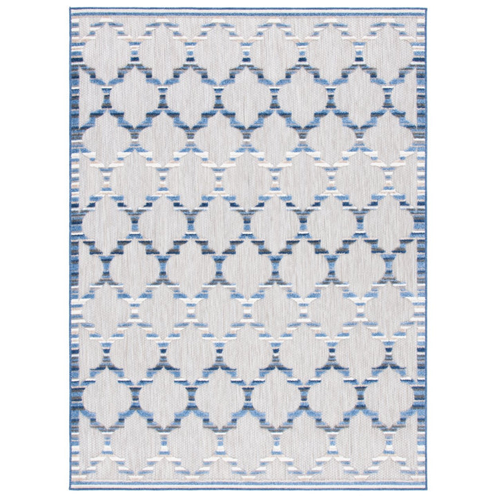 SAFAVIEH Outdoor CBN333G Cabana Collection Grey / Blue Rug Image 1