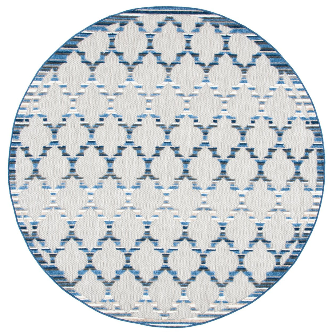 SAFAVIEH Outdoor CBN333G Cabana Collection Grey / Blue Rug Image 1