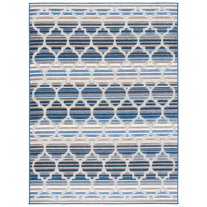 SAFAVIEH Outdoor CBN333M Cabana Collection Blue / Grey Rug Image 1