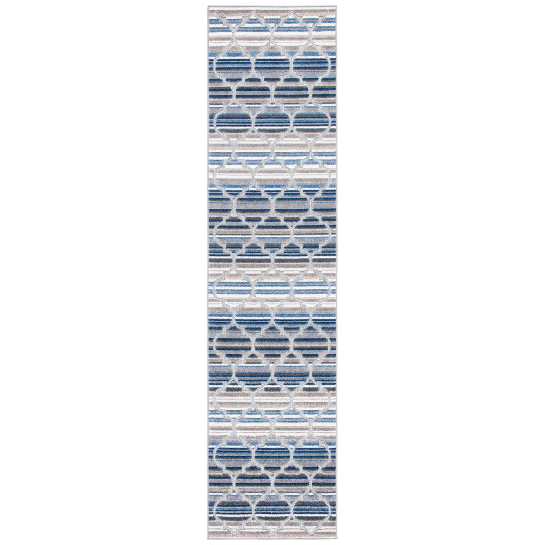 SAFAVIEH Outdoor CBN333M Cabana Collection Blue / Grey Rug Image 1