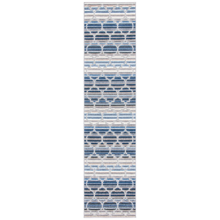 SAFAVIEH Outdoor CBN333M Cabana Collection Blue / Grey Rug Image 1