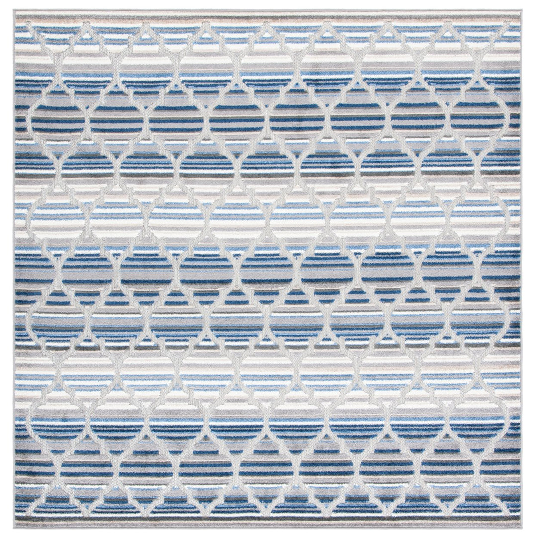 SAFAVIEH Outdoor CBN333M Cabana Collection Blue / Grey Rug Image 1