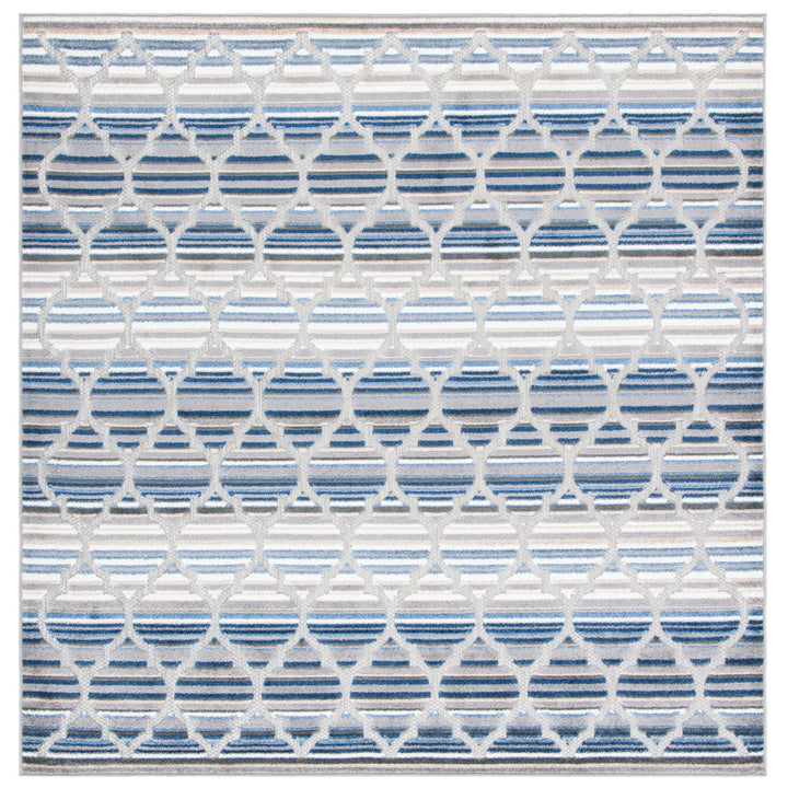 SAFAVIEH Outdoor CBN333M Cabana Collection Blue / Grey Rug Image 1