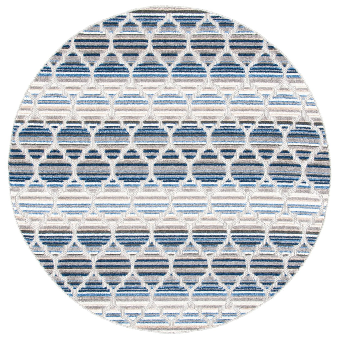 SAFAVIEH Outdoor CBN333M Cabana Collection Blue / Grey Rug Image 1