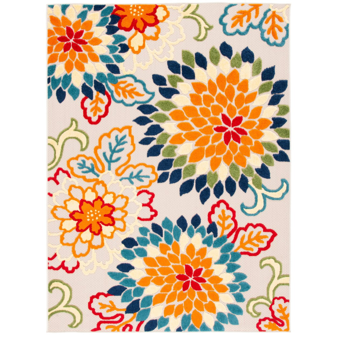 SAFAVIEH Outdoor CBN391A Cabana Collection Ivory / Orange Rug Image 1