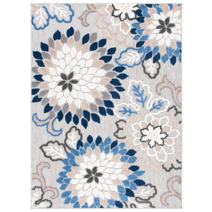 SAFAVIEH Outdoor CBN391F Cabana Collection Grey / Blue Rug Image 10