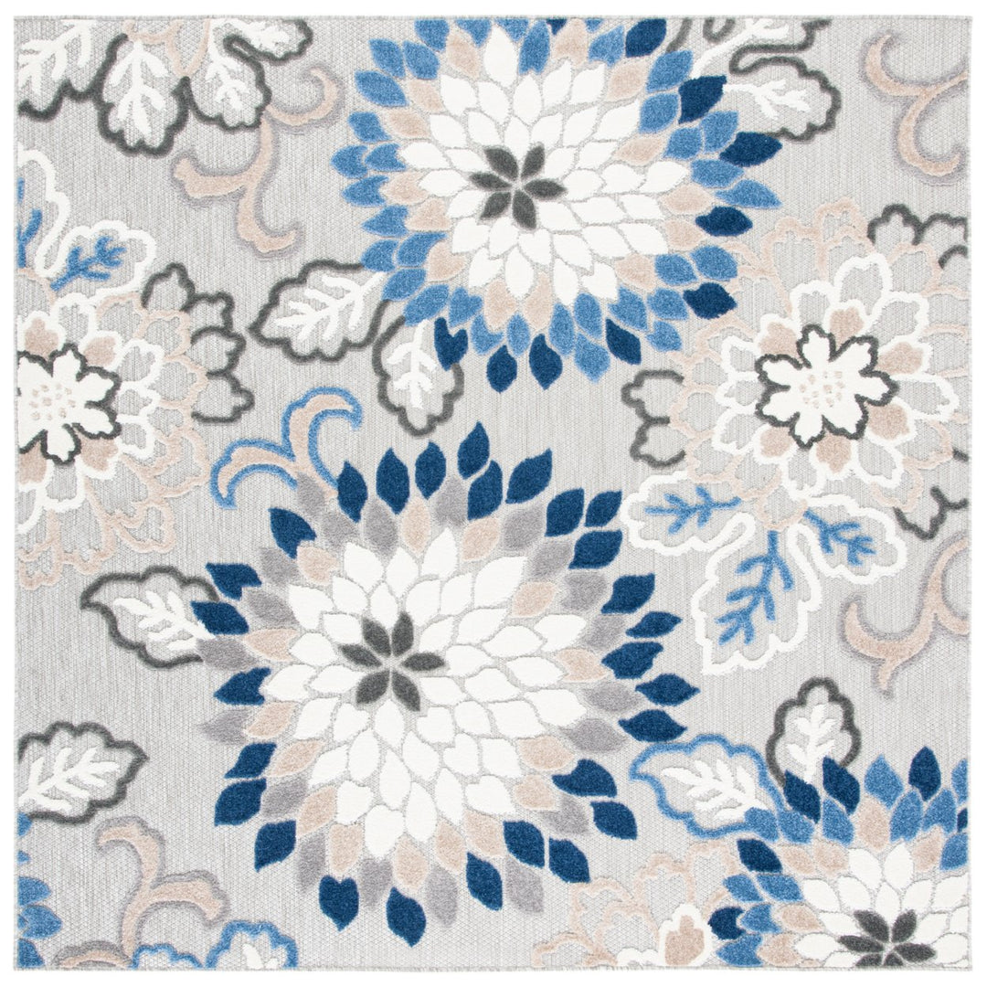 SAFAVIEH Outdoor CBN391F Cabana Collection Grey / Blue Rug Image 1