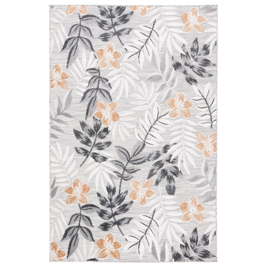 SAFAVIEH Outdoor CBN405A Cabana Collection Grey / Ivory Rug Image 1