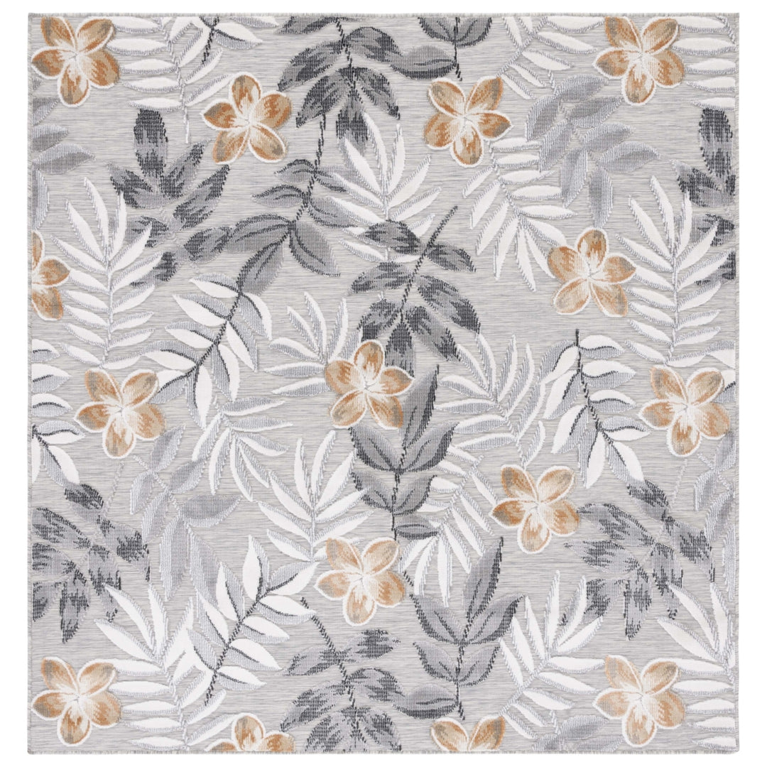 SAFAVIEH Outdoor CBN405A Cabana Collection Grey / Ivory Rug Image 6
