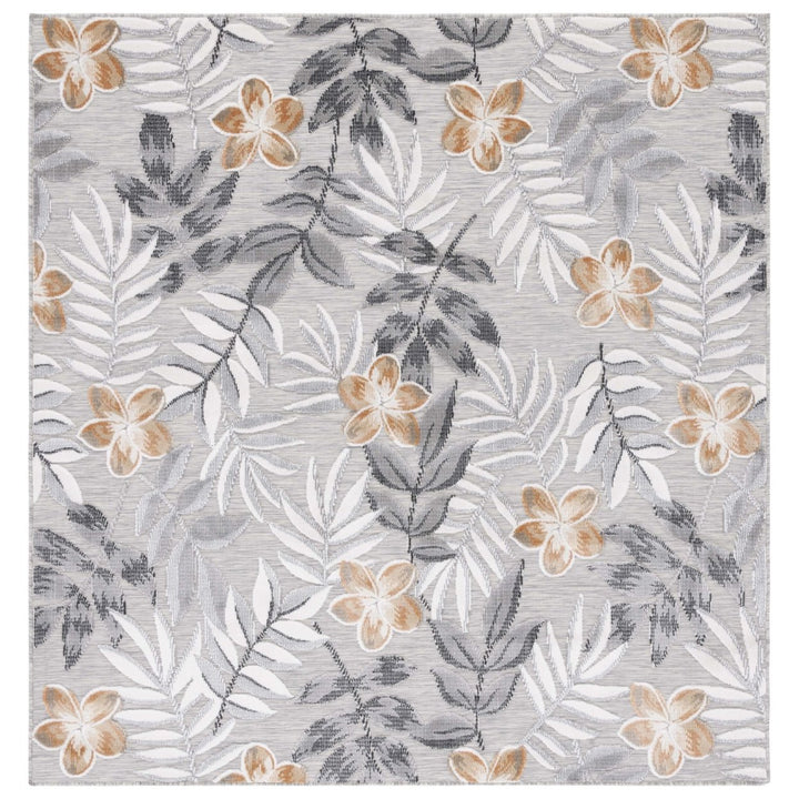 SAFAVIEH Outdoor CBN405A Cabana Collection Grey / Ivory Rug Image 1