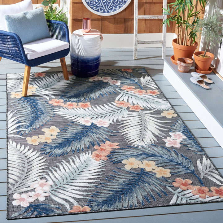 SAFAVIEH Outdoor CBN451H Cabana Collection Black / Rust Rug Image 1