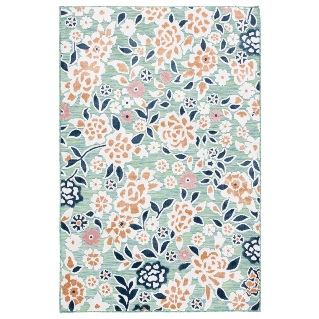 SAFAVIEH Outdoor CBN485N Cabana Collection Green / Navy Rug Image 3