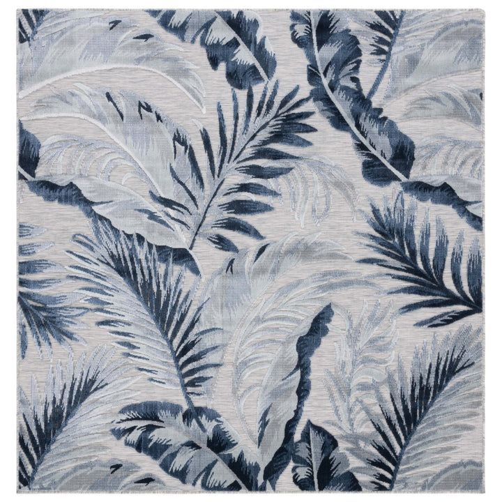 SAFAVIEH Outdoor CBN452N Cabana Collection Grey / Navy Rug Image 1