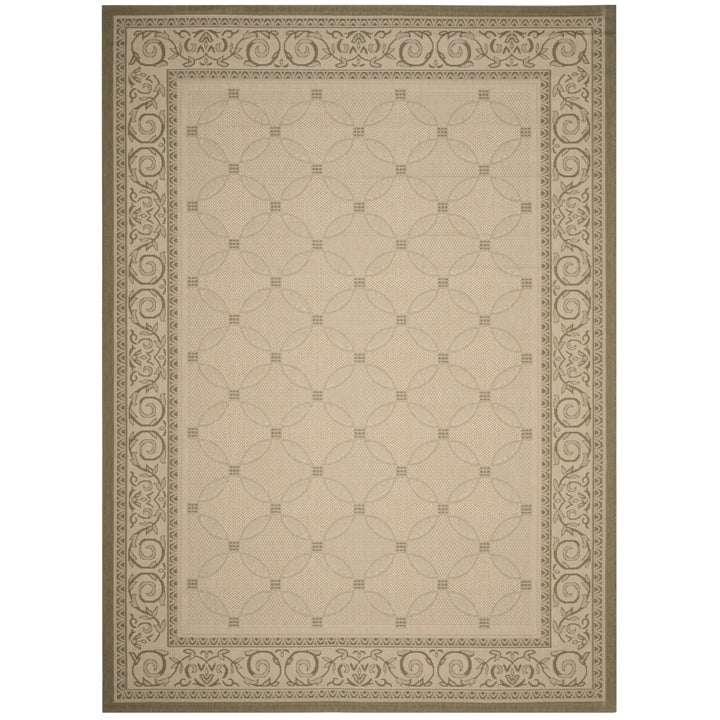 SAFAVIEH Outdoor CY1502-1E01 Courtyard Natural / Olive Rug Image 1